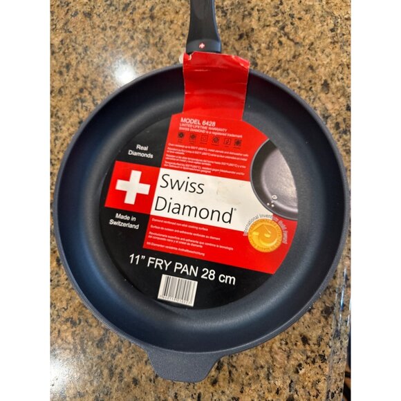 Swiss Diamond Fry Sauté Pan 11" (28cm) Black 6428 Switzerland - Picture 2 of 10